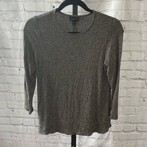 J Jill Wearever Heather Dark Grey 3/4 Sleeve Top Size XS